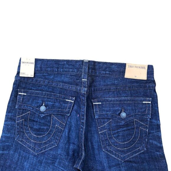 Brand New True Religion Jeans Size 34 RICKY Relaxed Straight Blue - Picture 2 of 11